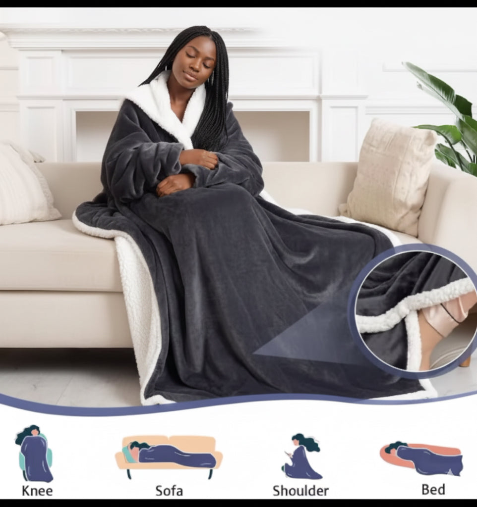 Couverture chauffante avec manche